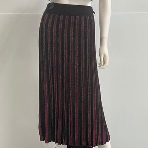 Alfani Mod Shimmer Red Black Pleated Skirt